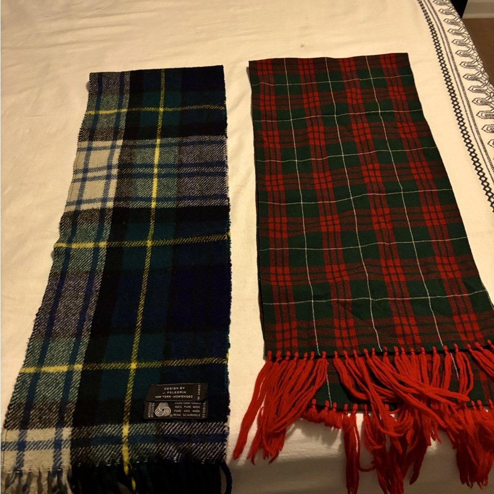 2 vintage wool scarves- unisex !!